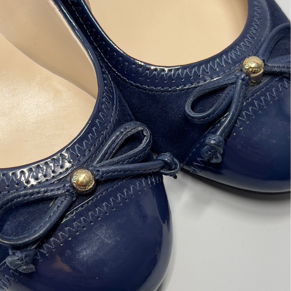 COLE HAAN Women’s size 6B Blue Velour Slip On Pump Wedge - Picture 7 of 11